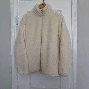 UNIQLO Cream Fleece Zip-Up Jacket